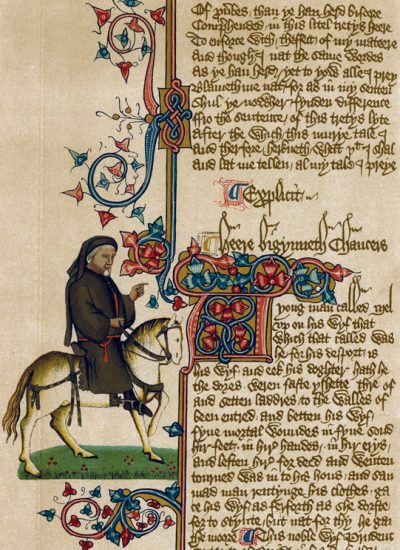 Geoffrey-Chaucer-manuscript-Ellesmere-The-Canterbury-Tales